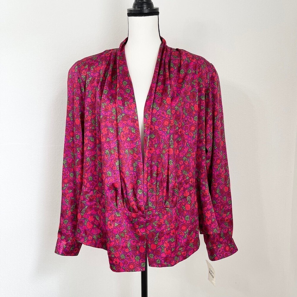 Evan Picone Floral 80’s Vintage Floral Print Blouse. Size 16